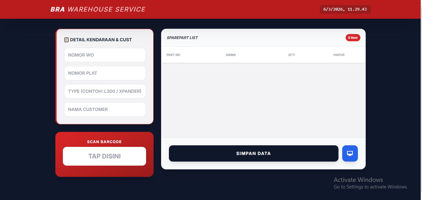 Preview BRA Warehouse Service